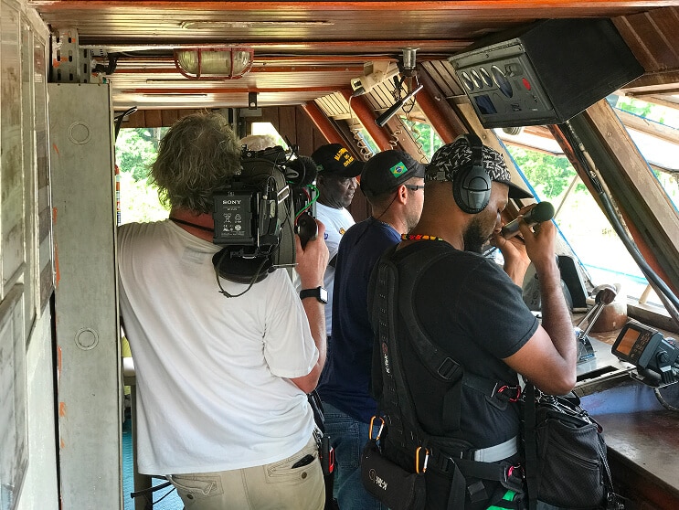 Filming in the amazon rainforest